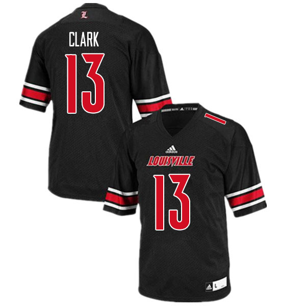 Men #13 Kei'Trel Clark Louisville Cardinals College Football Jerseys Sale-Black - Click Image to Close